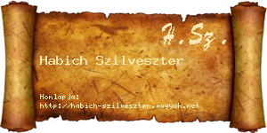 Habich Szilveszter névjegykártya